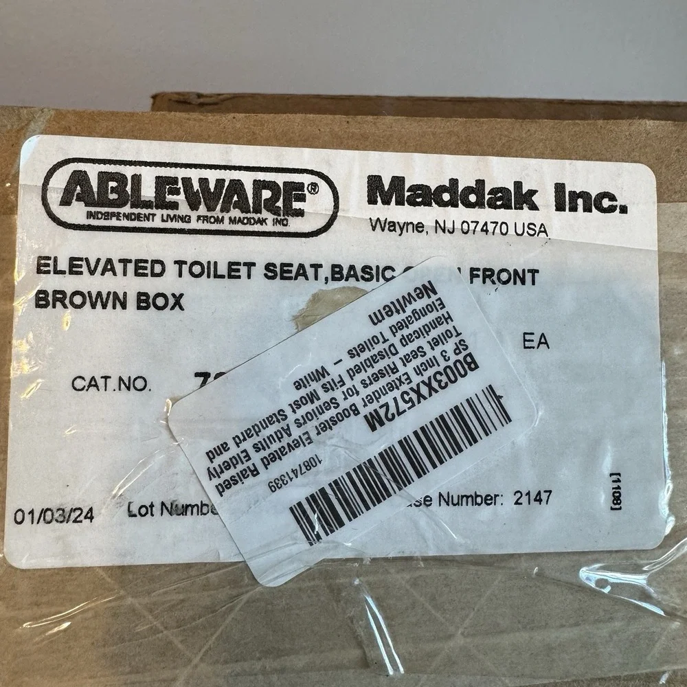 SP Ableware Basic Open-Front 3-Inch Elevated Toilet Seat - New (open box)